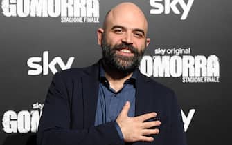 Italian writer Roberto Saviano poses during the red carpet for the TV series 'Gomorra-season finale' (Gomorrah-final season) in Rome, Italy, 15 November 2021. The series, in its fifth and final season, is based on Italian writer Roberto Saviano's 2006 novel and will air on 19 November.  ANSA / ETTORE FERRARI