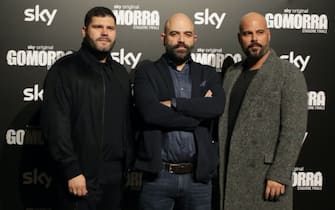 Salvatore Esposito, Roberto Saviano e Marco D'Amore alla conferenza stampa di Gomorra 5, la stagione finale