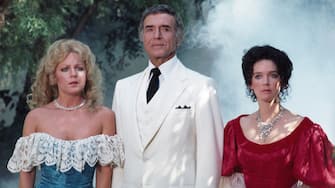 UNITED STATES - SEPTEMBER 21:  FANTASY ISLAND - "Magnolia Blossoms" - Season Three - 9/21/79, Gladys Boylin (guest star Lisa Hartman, left) and Myra Collinsky (guest star Pamela Franklin) sought romance as Southern belles. Ricardo Montalban (Mr. Roarke) also starred.,  (Photo by ABC Photo Archives/Disney General Entertainment Content via Getty Images)