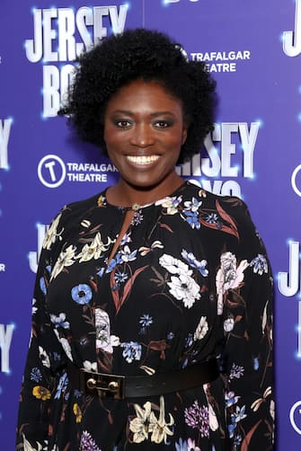 LONDON, ENGLAND - AUGUST 17: Andi Osho attends the "Jersey Boys" press night at Trafalgar Theatre on August 17, 2021 in London, England. (Photo by Mike Marsland/WireImage)