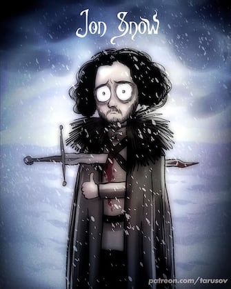 Waiting for House of The Dragon, here is the cast of Game of Thrones in the style of Tim Burton