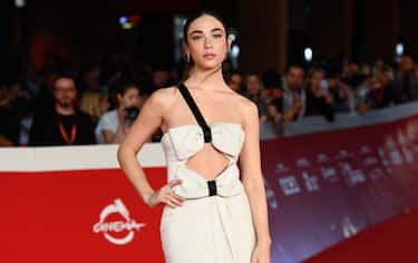ROME, ITALY - OCTOBER 15: Matilda De Angelis attends the red carpet for "Rapiniamo Il Duce" during the 17th Rome Film Festival at Auditorium Parco Della Musica on October 15, 2022 in Rome, Italy.