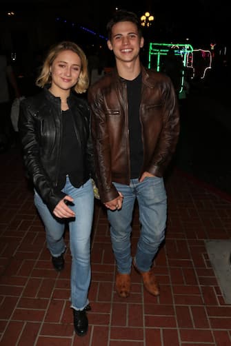 SAN DIEGO, CA - JULY 20:  Tanner Buchanan and Lizzie Broadway are seen on July 20, 2019 at Comic-Con in San Diego.  (Photo by Hollywood To You/Star Max/GC Images)
