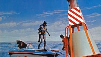 Kino. Batman: The Movie, aka: Batman hÃ¤lt die Welt in Atem, USA, 1967, Regie: Leslie H. Martinson, Darsteller: Adam West (links), Burt Ward. (Photo by FilmPublicityArchive/United Archives via Getty Images)
