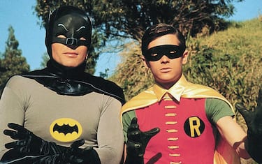 Adam West (left) and Burt Ward (right) as Batman and Robin, "Batman", 1966   File Reference # 32633_647THA