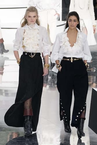 PARIS, FRANCE - MARCH 03: (EDITORIAL USE ONLY) Model and Nora Attal walk the runway during the Chanel as part of the Paris Fashion Week Womenswear Fall/Winter 2020/2021 on March 03, 2020 in Paris, France. (Photo by Peter White/Getty Images)