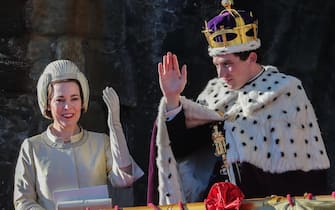 

Olivia Colman, Josh O'Connor and Tobias Menzies film a scene for the Netflix drama at Caernarfon Castle. The Queen presents the newly invested Prince of Wales to the Welsh people from Queen Eleanor's Gate.

Featuring: Olivia Colman, Josh O'Connor
Where: Caernafon, United Kingdom
When: 18 Nov 2018
Credit: WENN.com