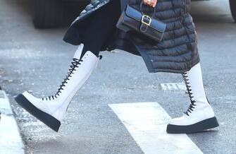 1230070211 NEW YORK, NY - DECEMBER 11: Model Irina Shayk is walking SoHo on December 11, 2020 in New York City. (Photo by Raymond Hall/GC Images)
