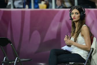 Spanish goalkeeper Iker Casillas' girlfriend, journalist Sara Carbonero, is seen during the Euro 2012 football championships final match Spain vs Italy on July 1, 2012 at the Olympic Stadium in Kiev. Spain won 4-0.  AFP PHOTO / GIUSEPPE CACACE        (Photo credit should read FRANCK FIFE/AFP/GettyImages)