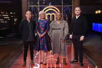 MASTERCHEF: L-R: Guest judges Jonathan Yao, Sherry Yard, Tanya Holland and Val Cantu in the “Legends Dinner” airing Wednesday, Sept 1 (8:00-9:00 PM ET/PT) on FOX. © 2021 FOX MEDIA LLC. CR: FOX.