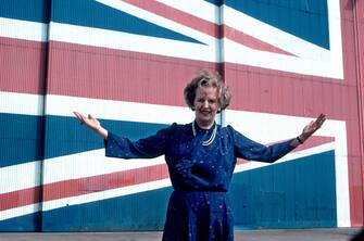 AC5YNA Margaret Thatcher on her election campaign, 1983. Image shot 1983. Exact date unknown.
