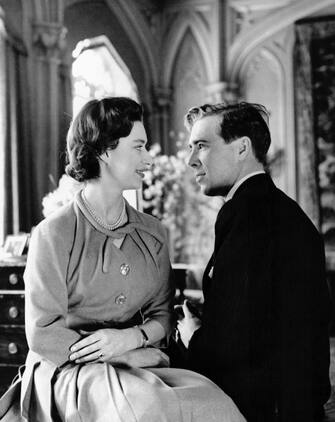 Picture Shows: Princess Margaret Princess Margaret and Anthony Armstrong-Jones after the announcement of their engagement.