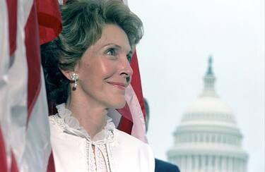 9/15/1982 Nancy Reagan during a reception marking the first edition of the newspaper USA Today at the Capitol Mall in Washington DC