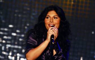 97365373 MILAN, ITALY - SEPTEMBER 02: Giusy Ferreri during the Italian tv show "Scalo 76" on September 02, 2008 in Milan, Italy. (Photo by Morena Brengola/Getty Images) *** Local Caption *** Giusy Ferreri