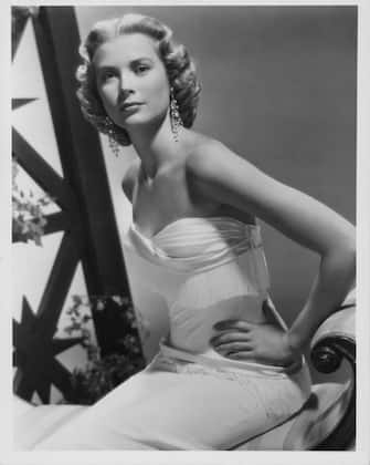 487714277 Portrait of actress Grace Kelly wearing a white dress, circa 1950-1960. (Photo by Archive Photos/Getty Images)