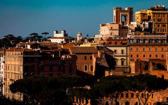 1128138184 The Villa Medici (Rear L) on the Pincian Hill and Rome's center are pictured from the Palatine Hill (Palatino) on February 28, 2019 in Rome. (Photo by Laurent EMMANUEL / AFP) (Photo credit should read LAURENT EMMANUEL/AFP via Getty Images)
