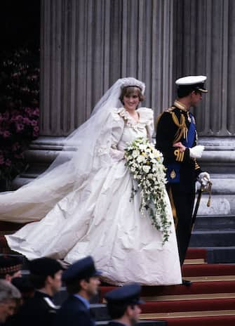 71520525 LONDON - JULY 29: (FILE PHOTO) Prince Charles, Prince of Wales and Diana, Princess of Wales leave St. Paul's Cathedral following their wedding July 29, 1981 in London, England. (Photo by Anwar Hussein/Getty Images)