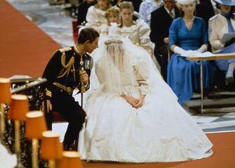 109326919 The wedding of Prince Charles and Lady Diana Spencer at St Paul's Cathedral in London, 29th July 1981. (Photo by Keystone/Hulton Archive/Getty Images)
