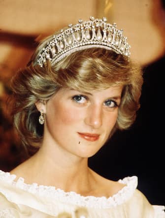 76214713 NEW ZEALAND - 20th APRIL 1983: Princess Diana, Princess of Wales, looks thoughtful while wearing a tiara in New Zealand during April 1983. (Photo by Anwar Hussein/WireImage)