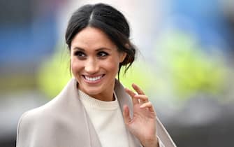 937000624 BELFAST, UNITED KINGDOM - MARCH 23: Meghan Markle is seen ahead of her visit with Prince Harry to the iconic Titanic Belfast during their trip to Northern Ireland on March 23, 2018 in Belfast, Northern Ireland, United Kingdom. (Photo by Charles McQuillan/Getty Images)