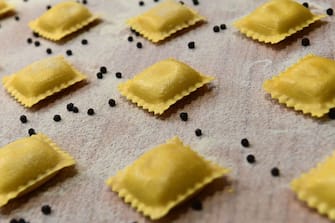 1142181854 Ravioli pasta are displayed at an exhibitor's stand on May 8, 2019 at the TUTTOFOOD fair, the international B2B show dedicated to food and beverage and organised by Fiera Milano from 6th to 9th may 2019 in Milan. (Photo by Miguel MEDINA / AFP) (Photo credit should read MIGUEL MEDINA/AFP via Getty Images)