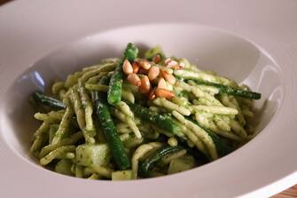 1093119718 Dishes Trofie al pesto alla Genovese at La Piola, Johnston Road in Wan Chai. 19NOV17 SCMP / Nora Tam (Photo by Nora Tam/South China Morning Post via Getty Images)