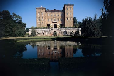 ITALY - CIRCA 2016: The facade onto the garden of Aglie Ducal Castle, residence of the Royal House of Savoy (Unesco World Heritage List, 1997), Canavese, Piedmont, Italy. (Photo by DeAgostini/Getty Images)
