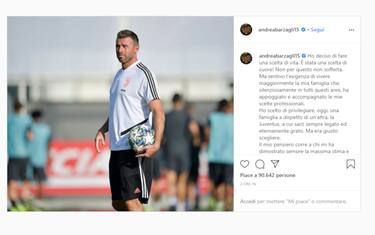 Calcio, Andrea Barzagli lascia lo staff tecnico della Juventus