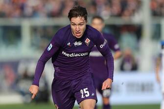 FLORENCE, ITALY - FEBRUARY 08: Federico Chiesa of ACF Fiorentina in action during the Serie A match between ACF Fiorentina and  Atalanta BC at Stadio Artemio Franchi on February 8, 2020 in Florence, Italy.  (Photo by Gabriele Maltinti/Getty Images)