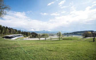 AUSTRIA FORMULA ONE GRAND PRIX epa08387461 A general view of the Red Bull Ring circuit in Spielberg, Austria, 27 April 2020. Formula 1 Group CEO Chase Carey posted a statement on the Formula 1 website on 27 April 2020 saying that the series is targeting to start the season by the beginning of July with the Austrian Grand Prix in Spielberg on 3-5 July being the first race. Due to the ongoing pandemic of the COVID-19 disease caused by the SARS-CoV-2 coronavirus the races are planned to take place without spectators. EPA/CHRISTIAN BRUNA