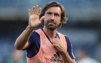 819046746 NEW YORK, NY - JULY 19: Andrea Pirlo of New York City waves to fans prior to the MLS fixture between Toronto FC and New York City FC at Yankee Stadium on July 19, 2017 in New York City. (Photo by Robbie Jay Barratt - AMA/Getty Images)