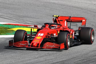 Ferrari's Monegasque driver Charles Leclerc steers his car during the Austrian Formula One Grand Prix race on July 5, 2020 in Spielberg, Austria. (Photo by Mark Thompson / various sources / AFP) (Photo by MARK THOMPSON/POOL/AFP via Getty Images)