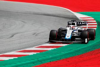 SPIELBERG, AUSTRIA - JULY 04: George Russell of Great Britain driving the (63) Williams Racing FW43 Mercedes on track during final practice for the Formula One Grand Prix of Austria at Red Bull Ring on July 04, 2020 in Spielberg, Austria. (Photo Darko Bandic/Pool via Getty Images)