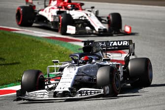 SPIELBERG, AUSTRIA - JULY 05: Daniil Kvyat of Russia driving the (26) Scuderia AlphaTauri AT01 Honda on track during the Formula One Grand Prix of Austria at Red Bull Ring on July 05, 2020 in Spielberg, Austria. (Photo by Bryn Lennon/Getty Images)