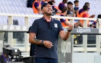 Cagliari's head coach Walter Zenga reacts during the Italian Serie A soccer match between ACF Fiorentina and Cagliari Calcio at the Artemio Franchi stadium in Florence, Italy, 8 July 2020ANSA/CLAUDIO GIOVANNINI