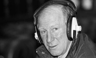 Close-up of Irish football team manager Jack Charlton during an appearance on 98FM Radio, circa April 1993. (Part of the Independent Newspapers Ireland/NLI Collection) (Photo by Martin Nolan/Independent News and Media/Getty Images)