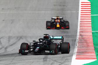 SPIELBERG, AUSTRIA - JULY 12: Lewis Hamilton of Great Britain driving the (44) Mercedes AMG Petronas F1 Team Mercedes W11 on track during the Formula One Grand Prix of Styria at Red Bull Ring on July 12, 2020 in Spielberg, Austria. (Photo by Mark Thompson/Getty Images)