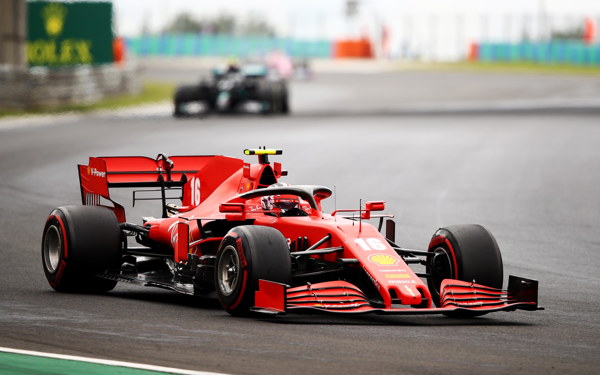 BUDAPEST, HUNGARY - JULY 19: Charles Leclerc of Monaco driving the (16) Scuderia Ferrari SF1000 on track during the Formula One Grand Prix of Hungary at Hungaroring on July 19, 2020 in Budapest, Hungary. (Photo by Bryn Lennon/Getty Images)