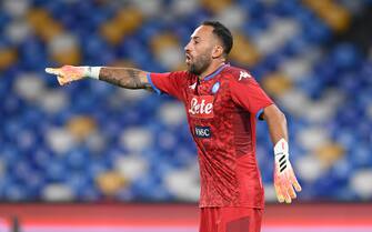 NAPLES, ITALY - JULY 12: David Ospina of SSC Napoli during the Serie A match between SSC Napoli and  AC Milan at Stadio San Paolo on July 12, 2020 in Naples, Italy. (Photo by Francesco Pecoraro/Getty Images)