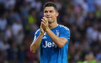 PARMA, ITALY - AUGUST 24: Cristiano Ronaldo of Juventus  during the Italian Serie A   match between Parma v Juventus at the Stadio Ennio Tardini on August 24, 2019 in Parma Italy (Photo by Mattia Ozbot/Soccrates/Getty Images)