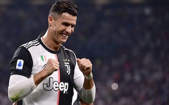 Juventus' Portuguese forward Cristiano Ronaldo celebrates his team's opening goal during the Italian Serie A football match Juventus vs Napoli on August 31, 2019 at the Juventus stadium in Turin. (Photo by Marco Bertorello / AFP)        (Photo credit should read MARCO BERTORELLO/AFP via Getty Images)