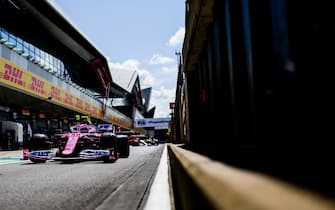 NORTHAMPTON, ENGLAND - AUGUST 01: Lance Stroll of Racing Point and Canada  during qualifying for the F1 Grand Prix of Great Britain at Silverstone on August 01, 2020 in Northampton, England. (Photo by Peter Fox/Getty Images)