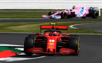 NORTHAMPTON, ENGLAND - AUGUST 02: Charles Leclerc of Monaco driving the (16) Scuderia Ferrari SF1000 on track during the F1 Grand Prix of Great Britain at Silverstone on August 02, 2020 in Northampton, England. (Photo by Rudy Carezzevoli/Getty Images)
