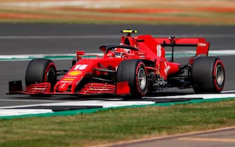Ferrari's Monegasque driver Charles Leclerc steers his car during the qualifying session of the F1 70th Anniversary Grand Prix at Silverstone on August 8, 2020 in Northampton. - This weekend's race will commemorate the 70th anniversary of the inaugural world championship race, held at Silverstone in 1950. (Photo by Frank Augstein / POOL / AFP) (Photo by FRANK AUGSTEIN/POOL/AFP via Getty Images)