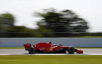 NORTHAMPTON, ENGLAND - AUGUST 08: Sebastian Vettel of Germany driving the (5) Scuderia Ferrari SF1000 drives on track during final practice for the F1 70th Anniversary Grand Prix at Silverstone on August 08, 2020 in Northampton, England. (Photo by Rudy Carezzevoli/Getty Images)