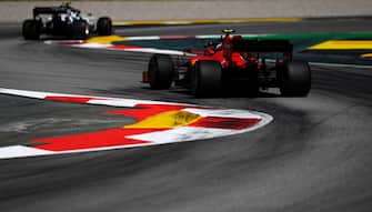 BARCELONA, SPAIN - AUGUST 16: Charles Leclerc of Monaco driving the (16) Scuderia Ferrari SF1000 on track during the F1 Grand Prix of Spain at Circuit de Barcelona-Catalunya on August 16, 2020 in Barcelona, Spain. (Photo by Rudy Carezzevoli/Getty Images)
