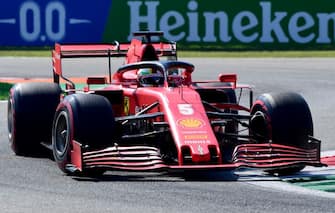 Ferrari's German driver Sebastian Vettel competes during the qualifying session at the Autodromo Nazionale circuit in Monza on September 5, 2020 ahead of the Italian Formula One Grand Prix. (Photo by JENNIFER LORENZINI / POOL / AFP) (Photo by JENNIFER LORENZINI/POOL/AFP via Getty Images)