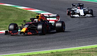 SCARPERIA, ITALY - SEPTEMBER 12: Max Verstappen of the Netherlands driving the (33) Aston Martin Red Bull Racing RB16 on track during qualifying for the F1 Grand Prix of Tuscany at Mugello Circuit on September 12, 2020 in Scarperia, Italy. (Photo by Jenifer Lorenzini - Pool/Getty Images)