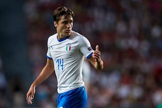 LISBON, PORTUGAL - SEPTEMBER 10:  Federico Chiesa of Italy reacts during the UEFA Nations League A group three match between Portugal and Italy at Estadio do Sport Lisboa a Benfica on September 10, 2018 in Lisbon, Portugal.  (Photo by Quality Sport Images/Getty Images)