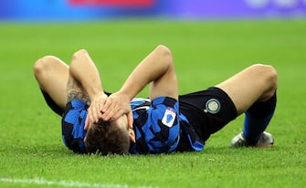 Inter Milan's Nicolo Barella reacts during the Italian serie A soccer match between Fc Inter and Ac Milan at Giuseppe Meazza stadium in Milan, 17 October 2020.
ANSA / MATTEO BAZZI